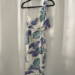 Lulus midi dress one shoulder new